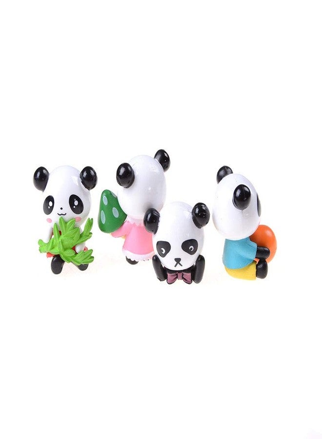 BHOOLU&GOOLU Plastic Mini Panda Showpiece, Small, Multicolour, 4 Piece - Image 2
